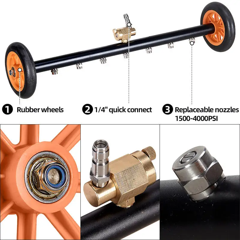 Омыватель днища и очиститель поверхностей 2 в 1, 24-дюймовый удлинитель, мощный инструмент для мытья с 7 насадками для уборки дома в автомобиле
Омыватель днища и очиститель поверхностей 2 в 1, 24-дюймовый удлинитель, мощный инструмент для мытья с 7 насадками для уборки дома в автомобиле
