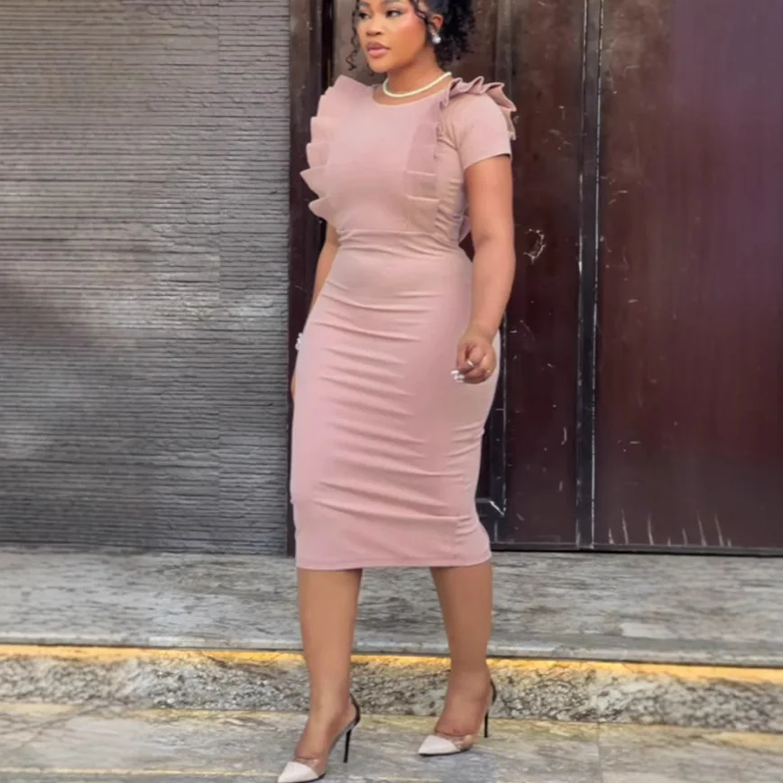 African Dresses For Women Summer Autumn Africa Clothing Short Sleeve Ruched Dress Sexy O-Neck Slim Dress Office Lady Party
African Dresses For Women Summer Autumn Africa Clothing Short Sleeve Ruched Dress Sexy O-Neck Slim Dress Office Lady Party