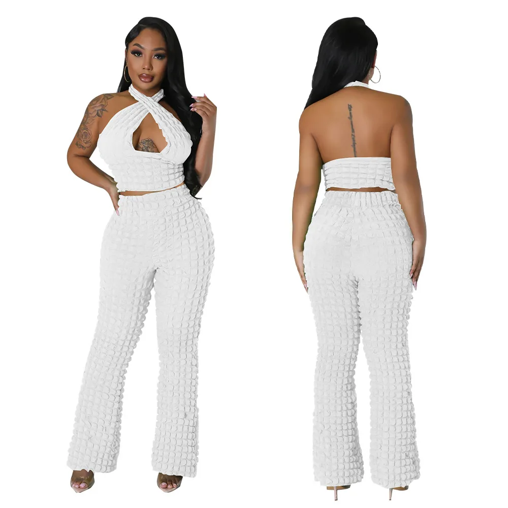 Fashion Outfit Elegant Suit Sexy Sleeveless Top and Long Flare Pants Two Piece Set Crop Top Causual Club Party Matching Set
Fashion Outfit Elegant Suit Sexy Sleeveless Top and Long Flare Pants Two Piece Set Crop Top Causual Club Party Matching Set