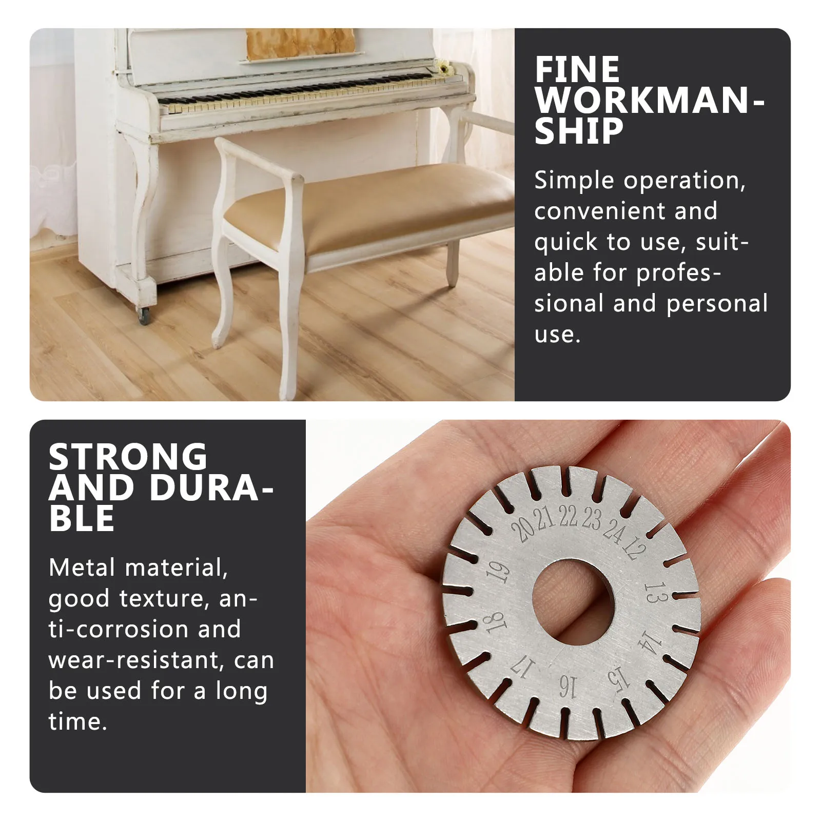 1pc Durable Metal Piano String Measurer Portable Tuning Tool For Wire Measurement Professional Measuring Gadget Piano Accessory
1pc Durable Metal Piano String Measurer Portable Tuning Tool For Wire Measurement Professional Measuring Gadget Piano Accessory