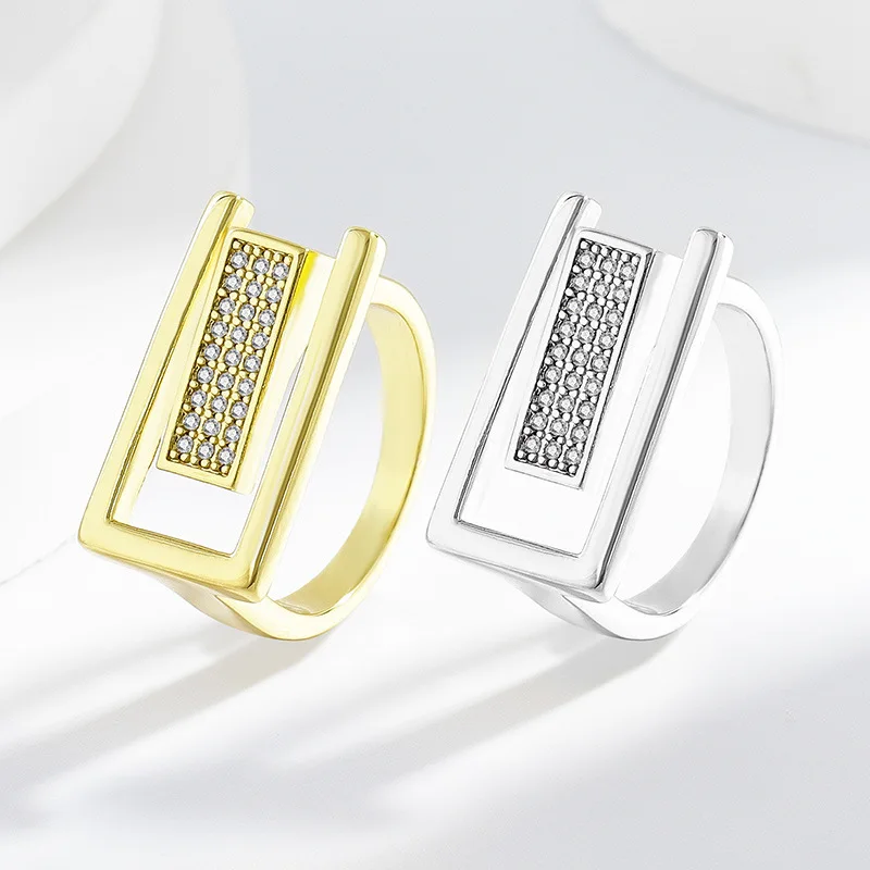 Geometric Niche Design 925 Sterling Silver Fashion Zircon Ring Personalized Row Zircon Light Luxury Women's Daily Jewelry
Geometric Niche Design 925 Sterling Silver Fashion Zircon Ring Personalized Row Zircon Light Luxury Women's Daily Jewelry