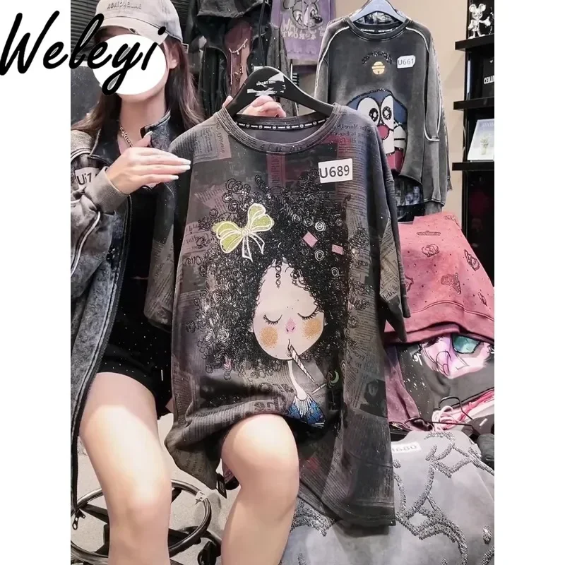 Loose Style Harajuku Mid-length Cartoon Printed T Shirts for Women 2024 New Clothes Summer European Woman's Short Sleeve Tee Top
Loose Style Harajuku Mid-length Cartoon Printed T Shirts for Women 2024 New Clothes Summer European Woman's Short Sleeve Tee Top