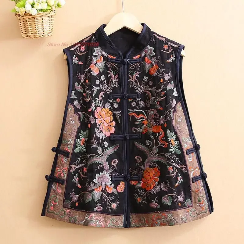 Traditional Chinese Women Vintage Elegant Vest Flower Embroidery Cotton Linen Vest Women Tops Elegant Oriental Tang Suit E6699
Traditional Chinese Women Vintage Elegant Vest Flower Embroidery Cotton Linen Vest Women Tops Elegant Oriental Tang Suit E6699