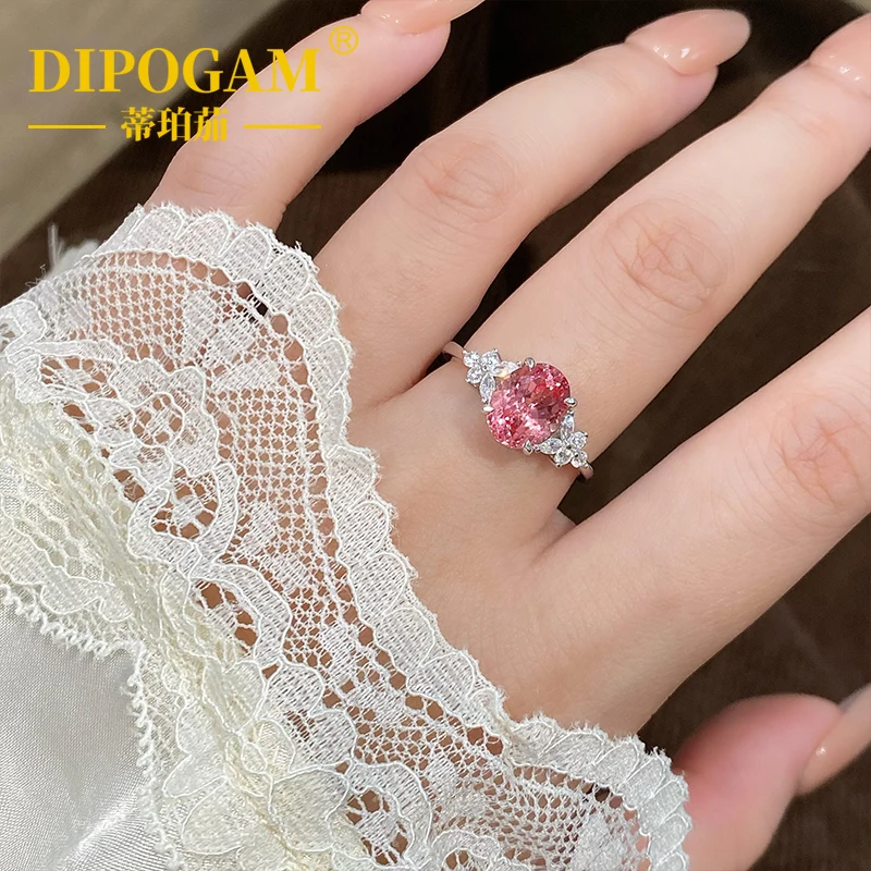 DIPOGAM Papalacha Colored Ruby Ring Cultivation Colored Ruby Ring S925 Pure Silver Women's Fashion Luxury Wedding Ring
DIPOGAM Papalacha Colored Ruby Ring Cultivation Colored Ruby Ring S925 Pure Silver Women's Fashion Luxury Wedding Ring