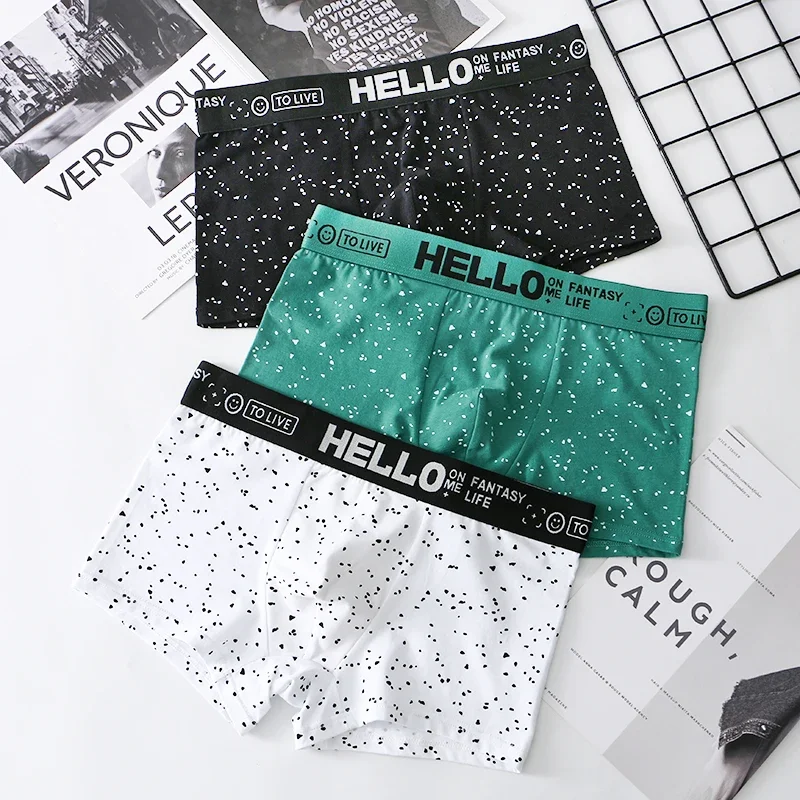 Men's Cotton Star Print Boxer Shorts with U Pouch Mid-Rise Breathable Underwear Hello Print 3pcs/2pcs/1pc Set
Men's Cotton Star Print Boxer Shorts with U Pouch Mid-Rise Breathable Underwear Hello Print 3pcs/2pcs/1pc Set
