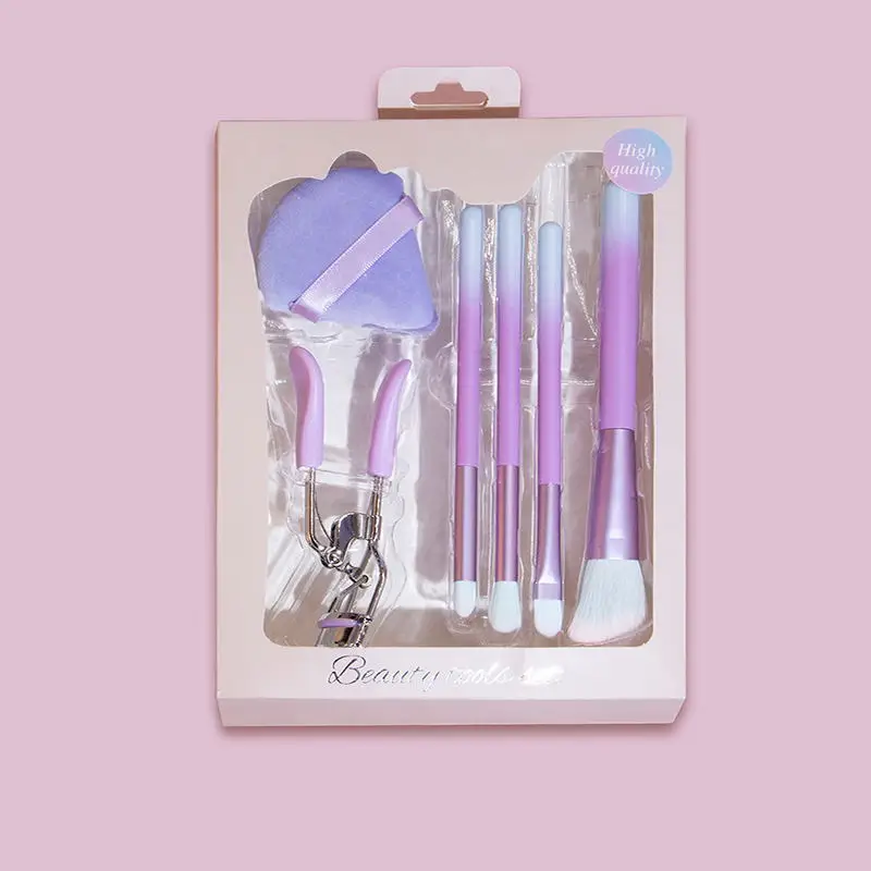 Набор кистей для макияжа из 6 штук: Кисть для консилера, румян, теней для век, щипцы для завивки ресниц, косметическая губка, пуховка
Набор кистей для макияжа из 6 штук: Кисть для консилера, румян, теней для век, щипцы для завивки ресниц, косметическая губка, пуховка