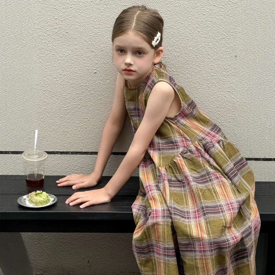 Girls Skirt 2025 Summer New Childrens Clothing Korean Style Girl Baby Sleeved Mori Retro Plaids Dress Casual Simple Daily
Girls Skirt 2025 Summer New Childrens Clothing Korean Style Girl Baby Sleeved Mori Retro Plaids Dress Casual Simple Daily