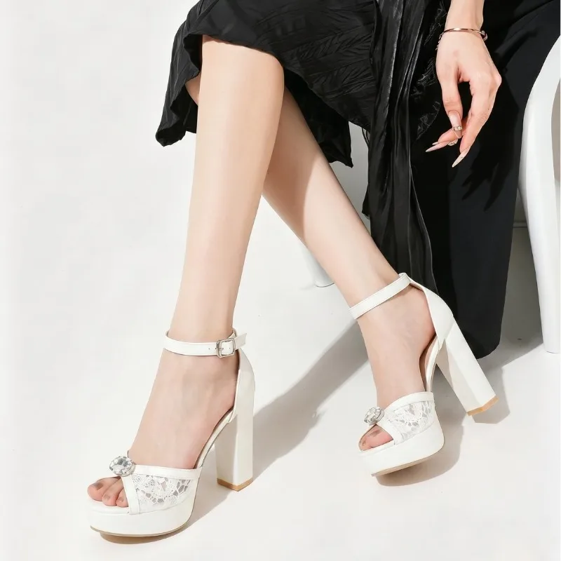 Size 35-42 Women's High-heeled Sandals Elegant Lace Mesh Open Toe Sexy Platform Summer Shoes
Size 35-42 Women's High-heeled Sandals Elegant Lace Mesh Open Toe Sexy Platform Summer Shoes