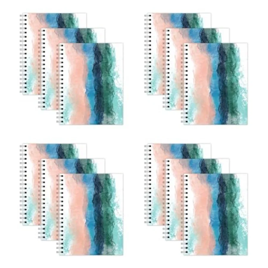 New Leaf Paper Small Spiral Bound Designer Notebooks Bulk Pack of 12 Watercolor Design 9.75" x 7.5" 70 Sheets 100% Recycled Col
New Leaf Paper Small Spiral Bound Designer Notebooks Bulk Pack of 12 Watercolor Design 9.75" x 7.5" 70 Sheets 100% Recycled Col