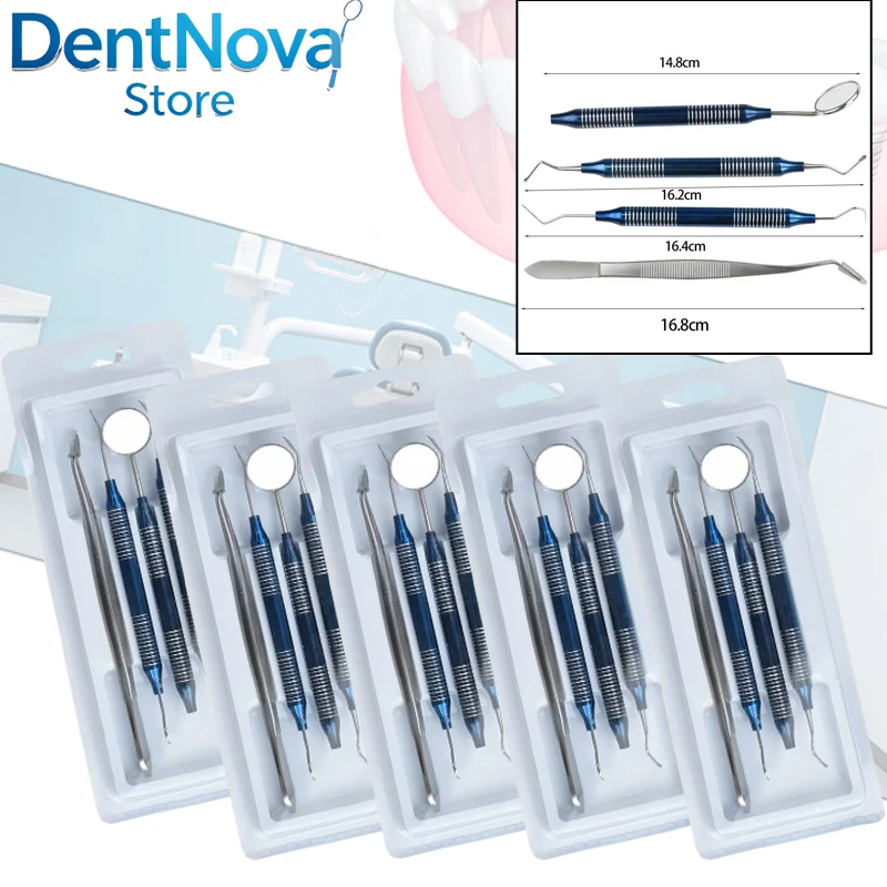5 Sets Precision Dental Explorer Probes 4Pcs Scaler Set for Calculus Plaque Removal Tartar Scraper Home Kit
5 Sets Precision Dental Explorer Probes 4Pcs Scaler Set for Calculus Plaque Removal Tartar Scraper Home Kit