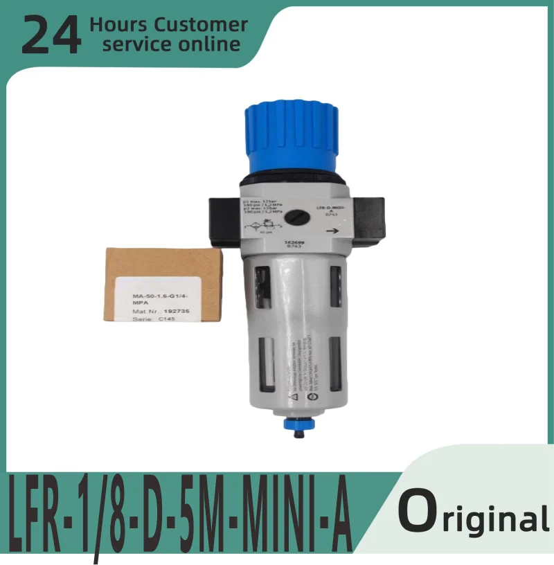 Brand new original pressure reducing valve LFR-1/8-D-5M-MIN-A 162726 LFR-1/4-D-5M-MIN-A 162727 LFR-3/8-D-5M-MIN-A 162728
Brand new original pressure reducing valve LFR-1/8-D-5M-MIN-A 162726 LFR-1/4-D-5M-MIN-A 162727 LFR-3/8-D-5M-MIN-A 162728