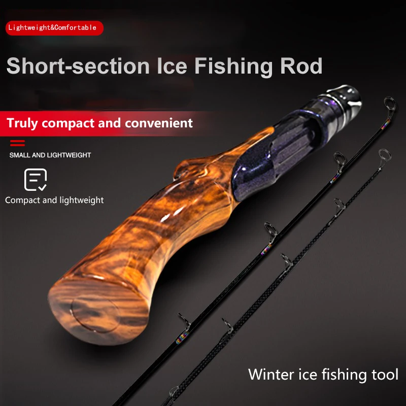 Mavllos Ice Fishing Spinning Rod 2 Sections 30-50cm for Curved Handle Soft Tail Flat Tip Imitation Wood Winter Fishing Rod
Mavllos Ice Fishing Spinning Rod 2 Sections 30-50cm for Curved Handle Soft Tail Flat Tip Imitation Wood Winter Fishing Rod
