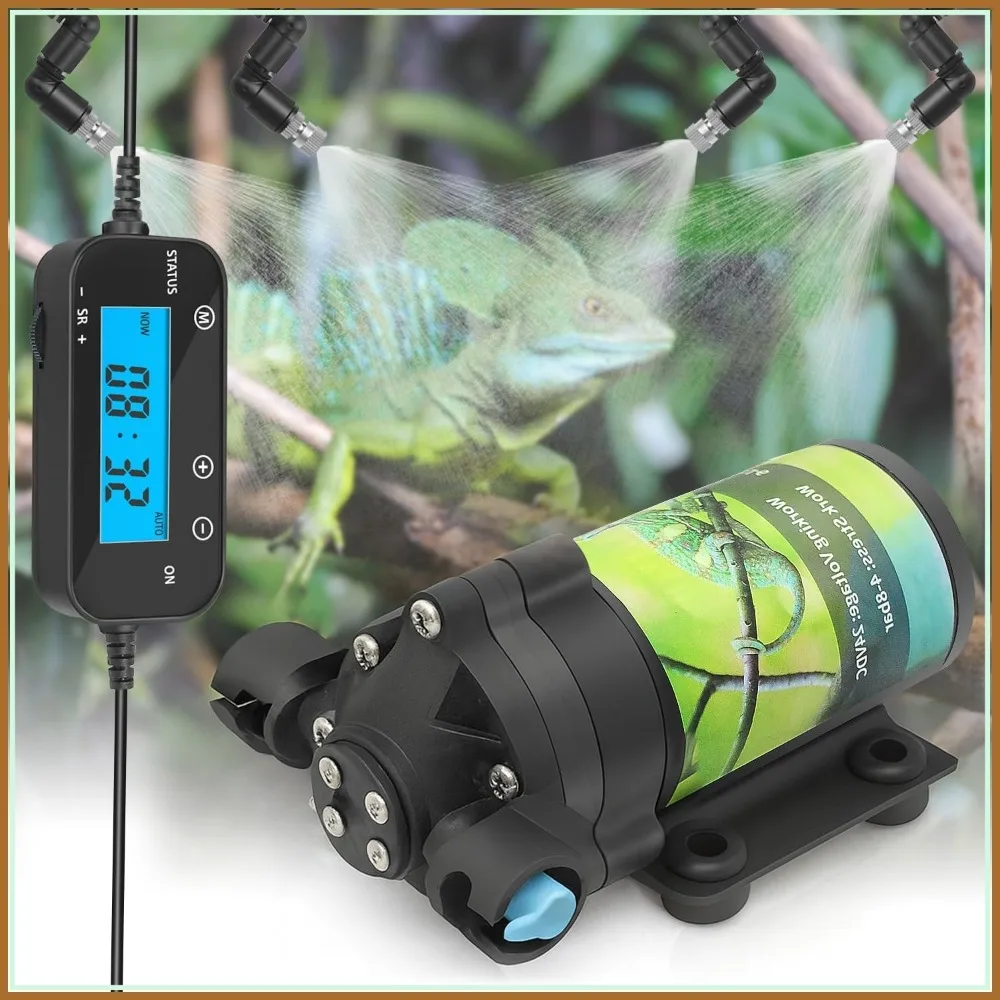 Terrarium Misting System with Timer, 6 Adjustable Nozzles, Self-Priming Pump, Quiet Fine Mist for Reptiles
Terrarium Misting System with Timer, 6 Adjustable Nozzles, Self-Priming Pump, Quiet Fine Mist for Reptiles