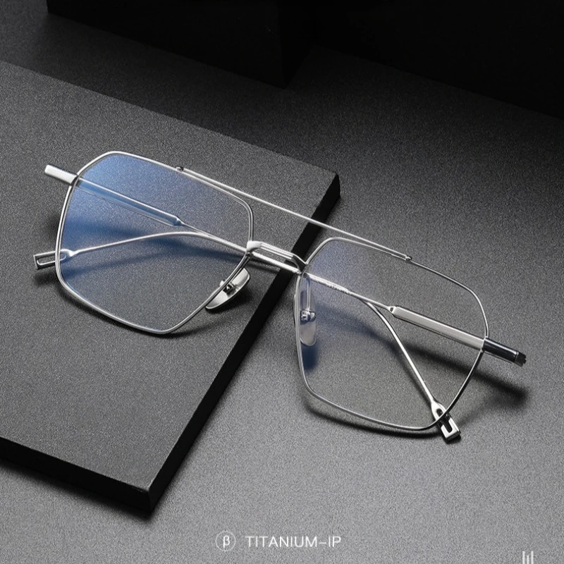 Polygonal Double Beam Designer Titanium Glasses Frame Men 81017 Big Anti-blue Eyeglasses Brand Design Handmade for Reading Gafas
Polygonal Double Beam Designer Titanium Glasses Frame Men 81017 Big Anti-blue Eyeglasses Brand Design Handmade for Reading Gafas