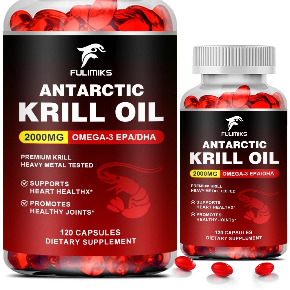 Antarctic Krill Oil 2000mg, Omega-3 EPA, DHA, with Astaxanthin Supplement Sourced from Red Krill, Maximum Strength- 120 Capsules
Antarctic Krill Oil 2000mg, Omega-3 EPA, DHA, with Astaxanthin Supplement Sourced from Red Krill, Maximum Strength- 120 Capsules