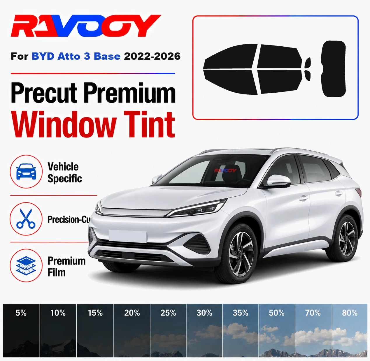Premium Precut Window Tint Kit Front Rear Windows Rear Windshield For BYD Atto 3 Base 2022-2026 Complete Set Nano Ceramic Film
Premium Precut Window Tint Kit Front Rear Windows Rear Windshield For BYD Atto 3 Base 2022-2026 Complete Set Nano Ceramic Film