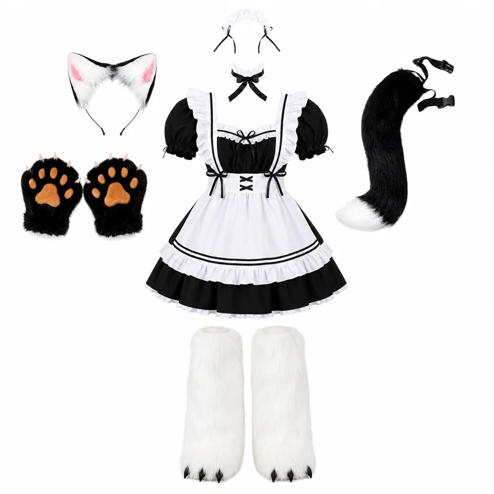 Lolita Maid Costume Low Chest Japanese Anime Cosplay Uniform Dress With Ears Tail Paws Leg Cover Cute Girl Roleplay Set
Lolita Maid Costume Low Chest Japanese Anime Cosplay Uniform Dress With Ears Tail Paws Leg Cover Cute Girl Roleplay Set