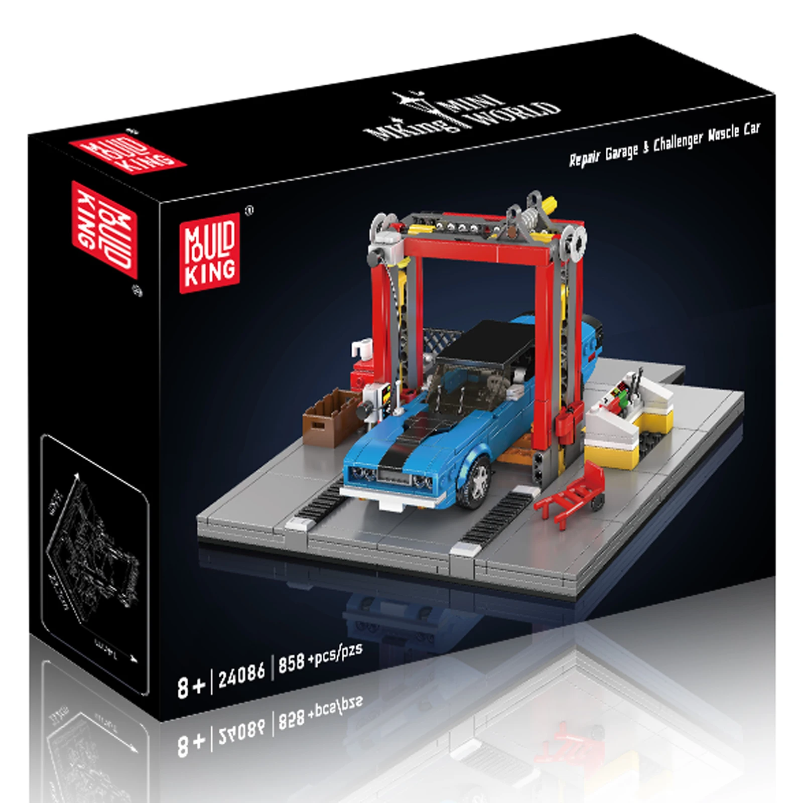 MOULD KING 24086 858pcs Muscle Car Repair Workshop Model Bricks Kit, Small Particles Building Blocks Set for Adults & Teens
MOULD KING 24086 858pcs Muscle Car Repair Workshop Model Bricks Kit, Small Particles Building Blocks Set for Adults & Teens