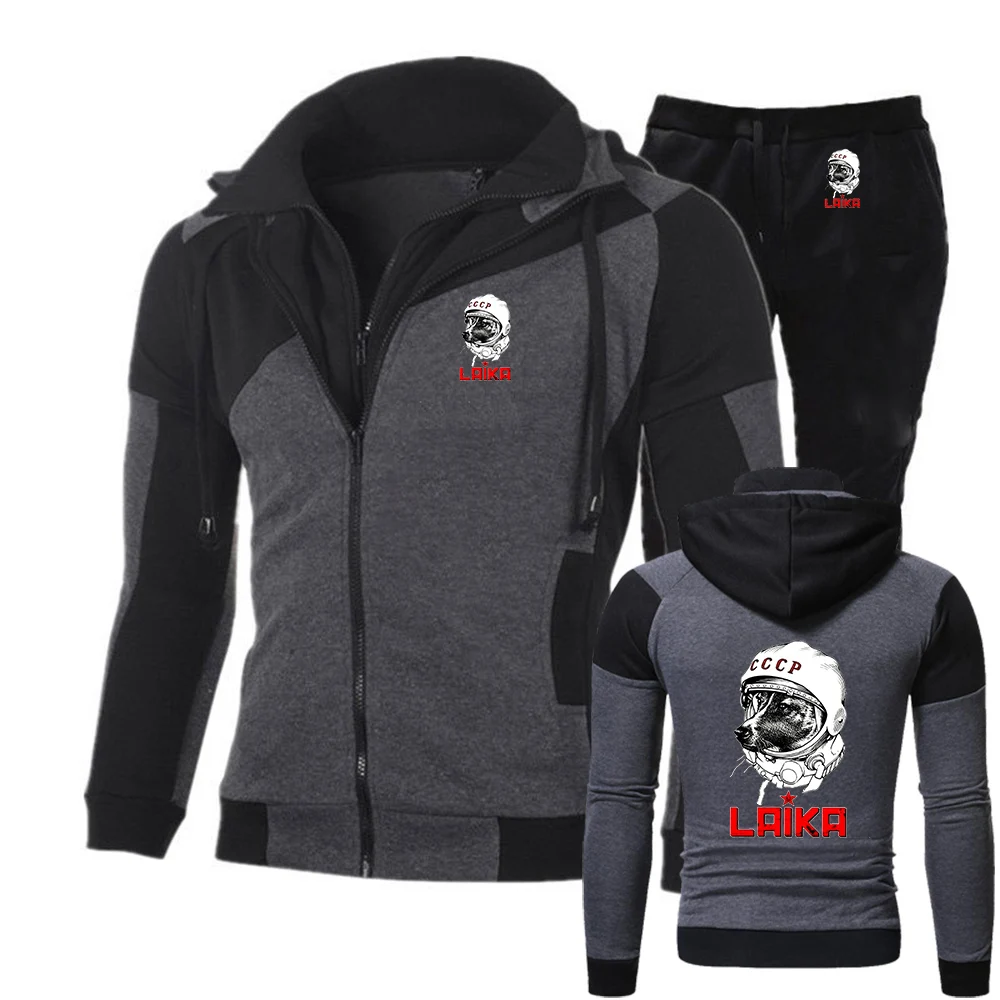 Laika USSR Funny Cartoon Dog Graphic The new men's slanted zipper set is suitable for spring and autumn hoodies
Laika USSR Funny Cartoon Dog Graphic The new men's slanted zipper set is suitable for spring and autumn hoodies