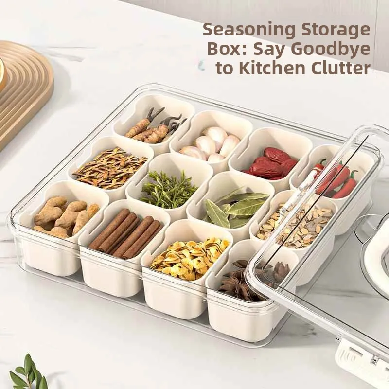 Large Capacity Spice Storage Box Kitchen Condiment Organizer Transparent Divided Container Plastic Powered Hexagonal
Large Capacity Spice Storage Box Kitchen Condiment Organizer Transparent Divided Container Plastic Powered Hexagonal