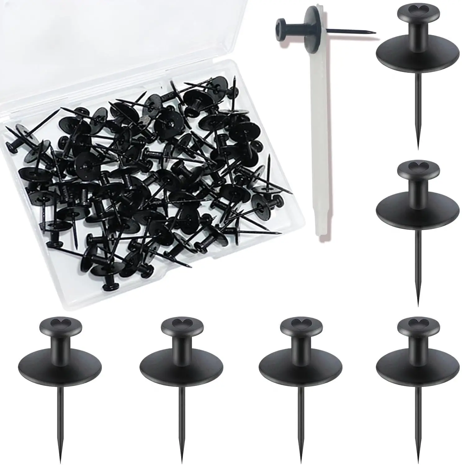 60 Pcs Double Headed Picture Hanging Nails, Heavy Duty Push Pins for Wall Decor, Thumb Tacks for Drywall Cork Board
60 Pcs Double Headed Picture Hanging Nails, Heavy Duty Push Pins for Wall Decor, Thumb Tacks for Drywall Cork Board