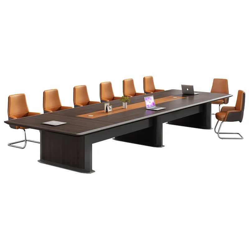 Large conference simple modern high-end conference room table and chair combination
Large conference simple modern high-end conference room table and chair combination