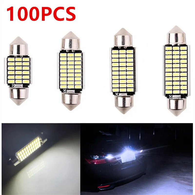 100PCS LED Canbus Festoon 31mm/36mm/39mm/41mm 3014/18-33SMD 12V Auto Interior Reading Lamp License Plate Lights Car Dome Bulbs
100PCS LED Canbus Festoon 31mm/36mm/39mm/41mm 3014/18-33SMD 12V Auto Interior Reading Lamp License Plate Lights Car Dome Bulbs