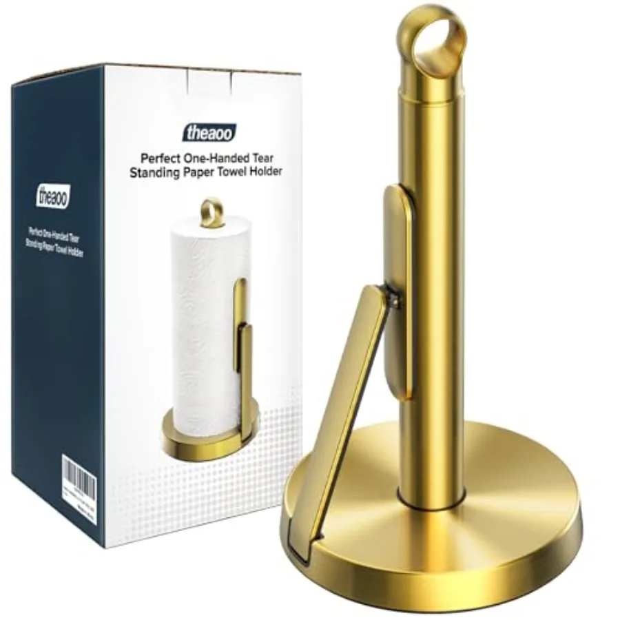 Heavy-Duty Stainless Steel Paper Towel Holder with Tension Arm Easy One-Handed Tear, Modern Standing Countertop Dispenser for K
Heavy-Duty Stainless Steel Paper Towel Holder with Tension Arm Easy One-Handed Tear, Modern Standing Countertop Dispenser for K