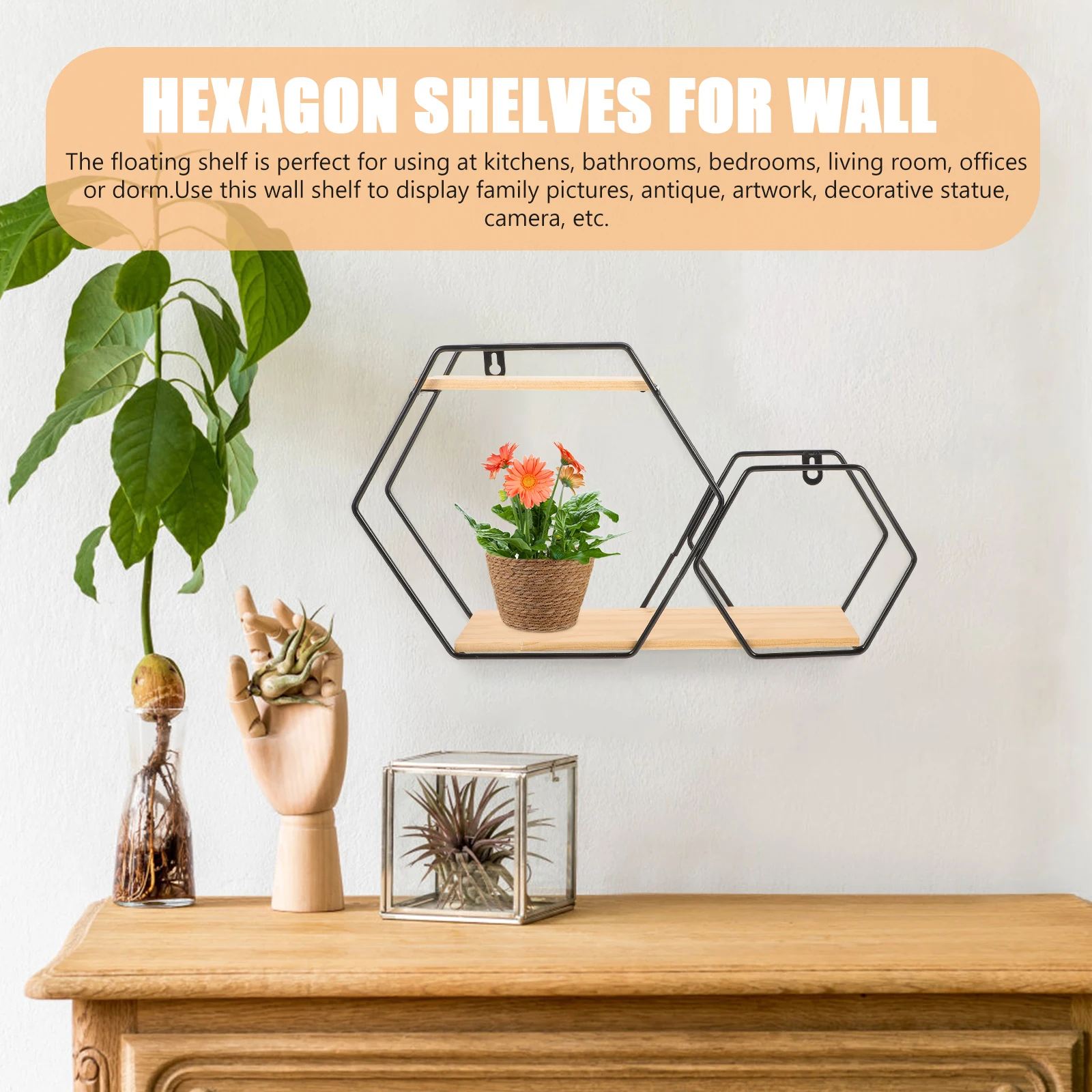 Hexagonal Wall Black Storage Rack Floating Plant Shelf Decor Ledge Kitchen Shelves For Wall Bedroom Office
Hexagonal Wall Black Storage Rack Floating Plant Shelf Decor Ledge Kitchen Shelves For Wall Bedroom Office