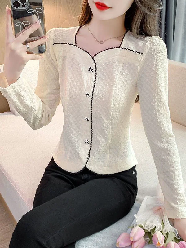 Spring New Fashionable Long Sleeve Women's Shirt Design Sensation Small Audience Top Elegant Thin Display Small Shirt
Spring New Fashionable Long Sleeve Women's Shirt Design Sensation Small Audience Top Elegant Thin Display Small Shirt