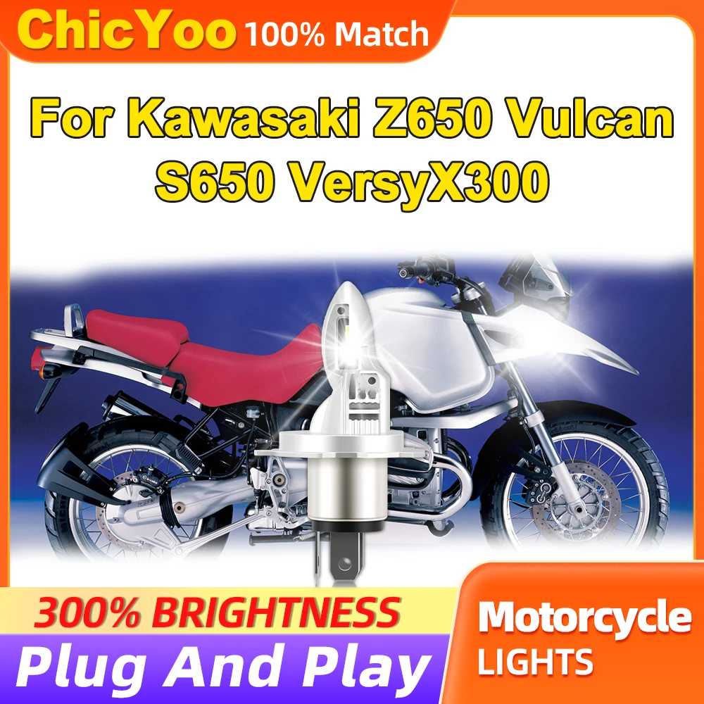 H4 LED Headlight Bulb 60W 10000LM Super Bright Motorcycle Headlamp 12V 6000K White For Kawasaki Z650 Vulcan S650 VersyX300
H4 LED Headlight Bulb 60W 10000LM Super Bright Motorcycle Headlamp 12V 6000K White For Kawasaki Z650 Vulcan S650 VersyX300