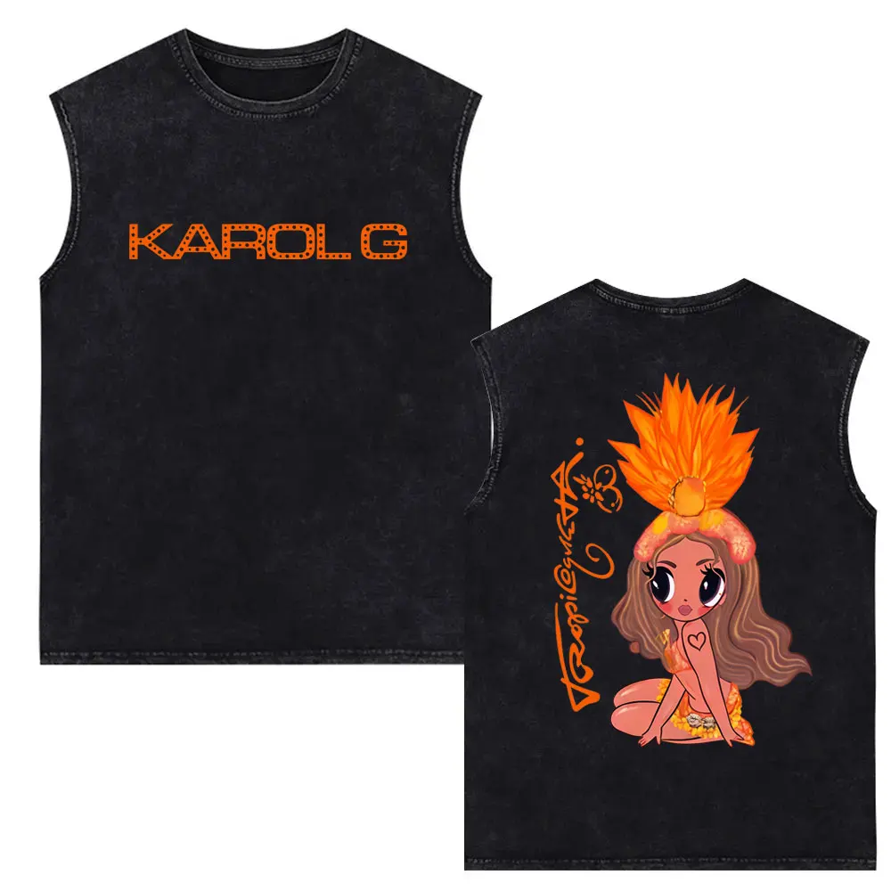 Karol G Tropicoqueta Music Album Cover Vintage Washed Tank Tops Men Women Fashion Cartoon Aesthetic Sleeveless Vest Streetwear
Karol G Tropicoqueta Music Album Cover Vintage Washed Tank Tops Men Women Fashion Cartoon Aesthetic Sleeveless Vest Streetwear