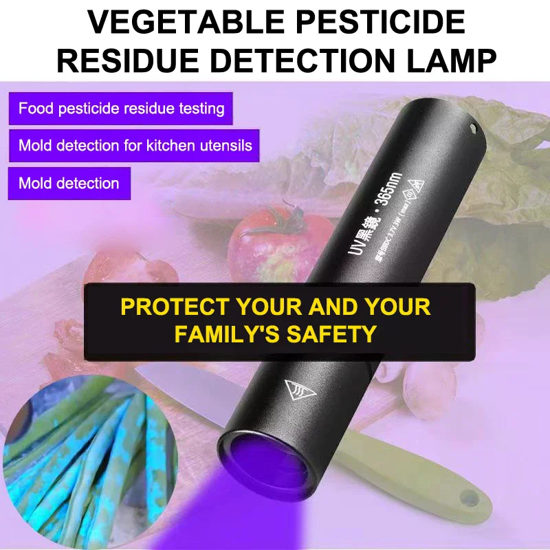 Ultraviolet Light Vegetable Testing Lamp Fluorescent Agent Testing Flashlight
Ultraviolet Light Vegetable Testing Lamp Fluorescent Agent Testing Flashlight