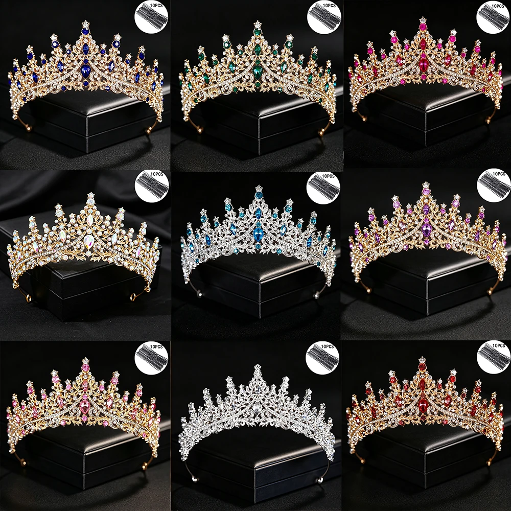 Baroque Bridal Vintage Leaf Rhinestone Queen Crown 10Pcs Bobby Pins Elegant Sparkling Headpiece Wedding Birthday Pageant Parties
Baroque Bridal Vintage Leaf Rhinestone Queen Crown 10Pcs Bobby Pins Elegant Sparkling Headpiece Wedding Birthday Pageant Parties