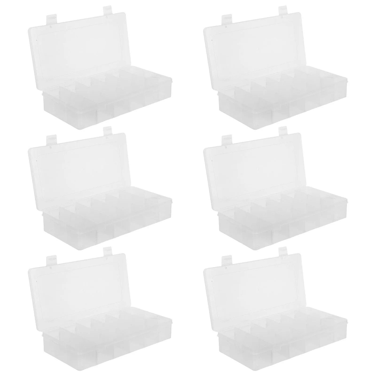 6Pcs 18 Compartment Plastic Organizer Box Transparent Adjustable Grid Storage Case for Beads Small Hardware Jewelry Findings
6Pcs 18 Compartment Plastic Organizer Box Transparent Adjustable Grid Storage Case for Beads Small Hardware Jewelry Findings