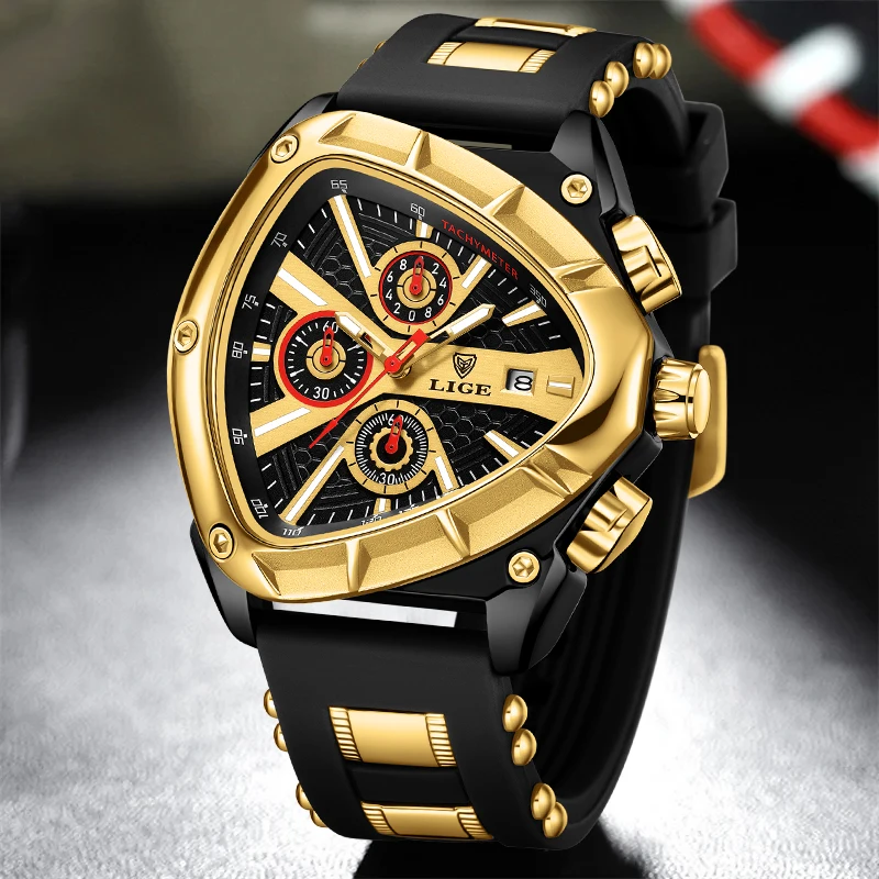 LIGE Fashion Men Watch Creative Irregular Gold Big Dial Watch Men Casual Waterproof Luminous Quartz Date Wristwatch Reloj Hombre
LIGE Fashion Men Watch Creative Irregular Gold Big Dial Watch Men Casual Waterproof Luminous Quartz Date Wristwatch Reloj Hombre
