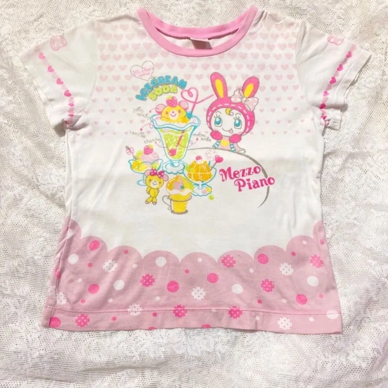 Винтажные футболки Harajuku в японском стиле с короткими рукавами и круглым вырезом, повседневная одежда Y2k High Steet, милые топы для пригородных девочек
Винтажные футболки Harajuku в японском стиле с короткими рукавами и круглым вырезом, повседневная одежда Y2k High Steet, милые топы для пригородных девочек