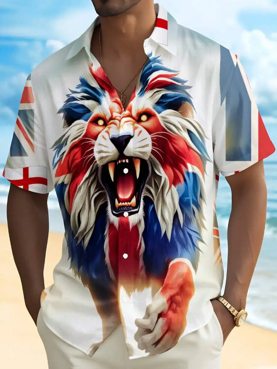 Mens Short Sleeve Shirt British Flag Lion 3D Print Casual Beach Vacation Summer
Mens Short Sleeve Shirt British Flag Lion 3D Print Casual Beach Vacation Summer