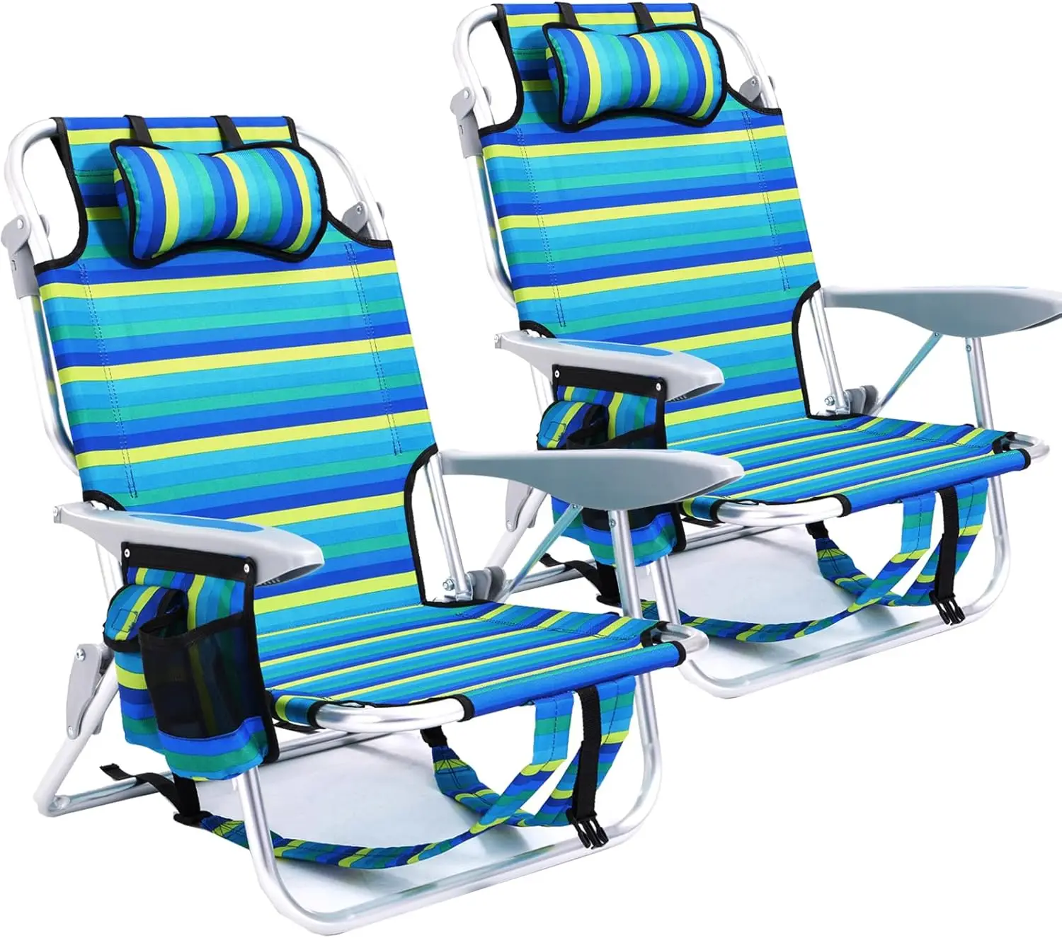 2 Pack Lightweight Portable Lay Flat Folding Beach Chairs For Adults With 5 Positions Backpack Towel Bar Zipper Pouch Cup Holder
2 Pack Lightweight Portable Lay Flat Folding Beach Chairs For Adults With 5 Positions Backpack Towel Bar Zipper Pouch Cup Holder
