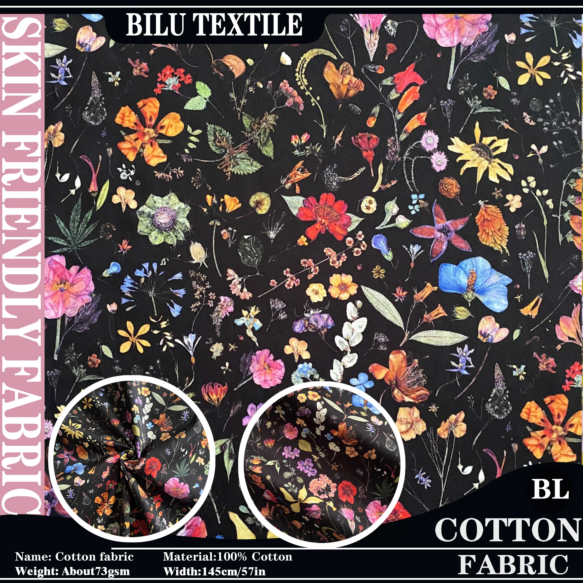 1/2/3/5/10M 100% Cotton Fabric Floral Eve 80S Long-Staple Cotton Poplin printing Sewing Making Dress Clothing Handmade DIY cloth
1/2/3/5/10M 100% Cotton Fabric Floral Eve 80S Long-Staple Cotton Poplin printing Sewing Making Dress Clothing Handmade DIY cloth