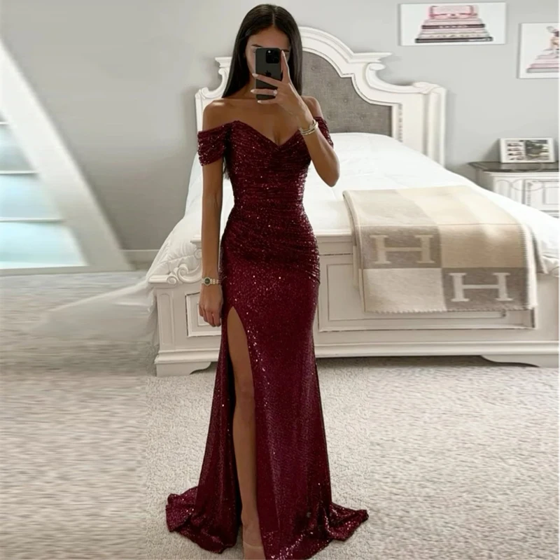 Chic and Elegant Women Evening Dresses 2024 Bling Sequin Sweetheart High Slit Mermaid Prom Party Gown for Weddings
Chic and Elegant Women Evening Dresses 2024 Bling Sequin Sweetheart High Slit Mermaid Prom Party Gown for Weddings