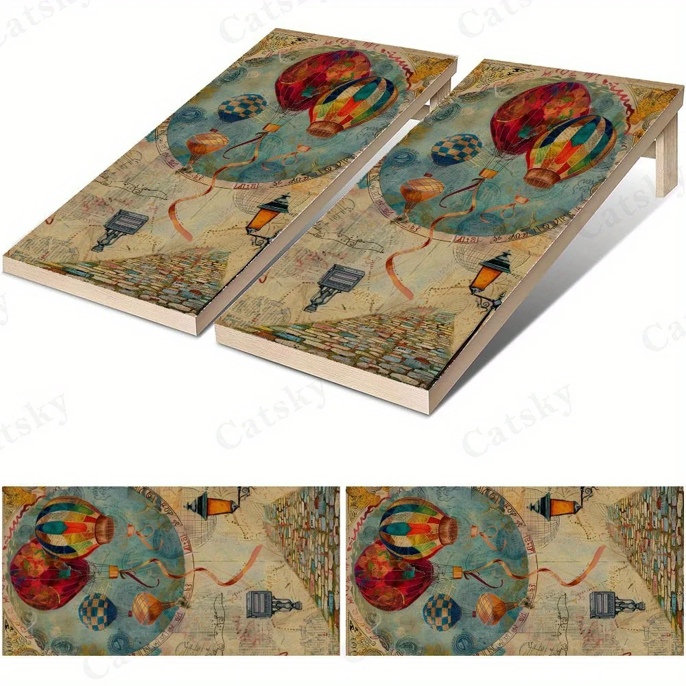 Nostalgic Hot Air Balloon Waterproof Cornhole Board Vinyl Wraps, PVC Outdoor Game Board Design, Perfect for Sports & Leisure Act
Nostalgic Hot Air Balloon Waterproof Cornhole Board Vinyl Wraps, PVC Outdoor Game Board Design, Perfect for Sports & Leisure Act