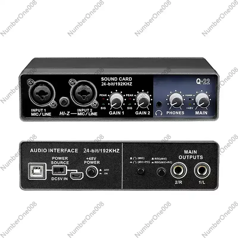 Dual-Channel External Sound Card Recording 48V Phantom Power Condenser Mic Guitar Keyboard Equipment
Dual-Channel External Sound Card Recording 48V Phantom Power Condenser Mic Guitar Keyboard Equipment