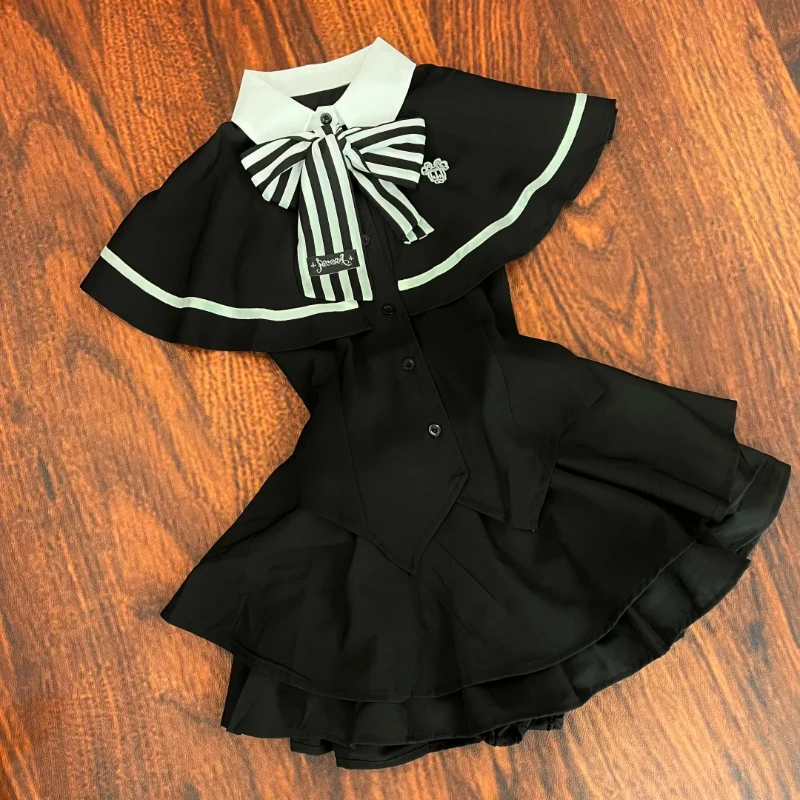 Y2k Aesthetic France Винтаж Тонкий черный комплект из 2 предметов Женские шикарные топы с милым бантом + мини-юбка Harajuku Модная женская одежда в стиле ретро
Y2k Aesthetic France Винтаж Тонкий черный комплект из 2 предметов Женские шикарные топы с милым бантом + мини-юбка Harajuku Модная женская одежда в стиле ретро