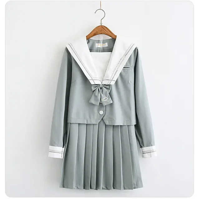 2019 gray-green Japanese school uniform skirt jk uniform class uniforms sailor suit college wind suit female students uniforms
2019 gray-green Japanese school uniform skirt jk uniform class uniforms sailor suit college wind suit female students uniforms