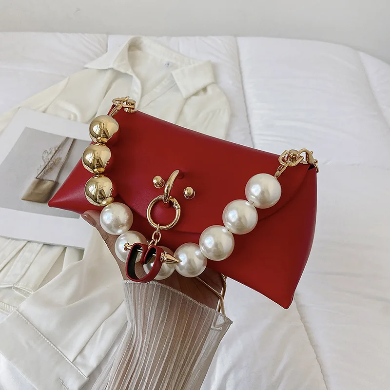 Women's New Trendy Korean Style Solid Color Pearl Chain Minimalist Large Capacity Convertible Shoulder/Underarm Bag for Ladies
Women's New Trendy Korean Style Solid Color Pearl Chain Minimalist Large Capacity Convertible Shoulder/Underarm Bag for Ladies