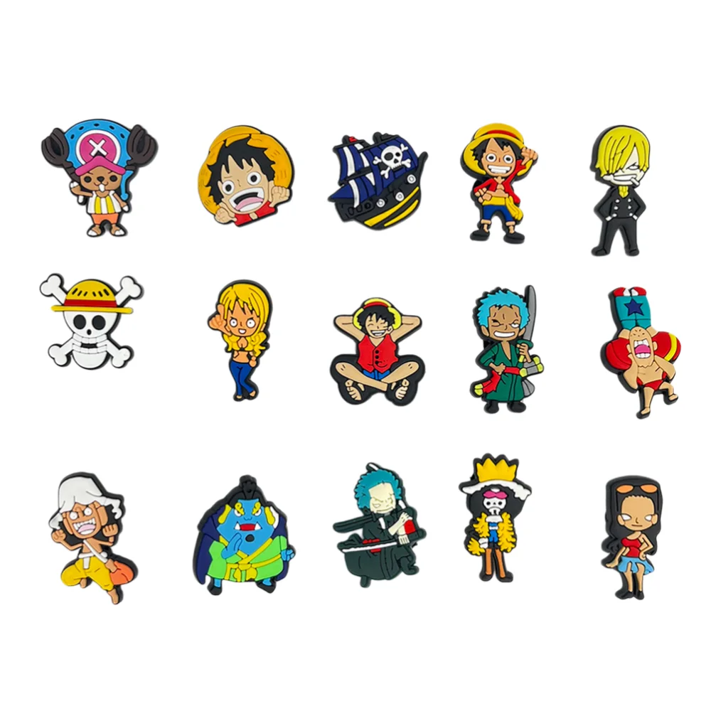 12/15pcs Cartoon One Piece Luffy Shoe Buckle Charms Fashion Boys Girls Sandals Clogs Garden Shoes Decoration Birthday Gift
12/15pcs Cartoon One Piece Luffy Shoe Buckle Charms Fashion Boys Girls Sandals Clogs Garden Shoes Decoration Birthday Gift