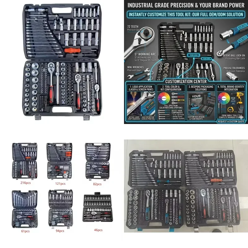 【CHIMU HOME】 216 Piece Mechanical Tool Set with 1/4 3/8 1/2 Inch Sockets Wrenches for Automotive Garage Repair
【CHIMU HOME】 216 Piece Mechanical Tool Set with 1/4 3/8 1/2 Inch Sockets Wrenches for Automotive Garage Repair