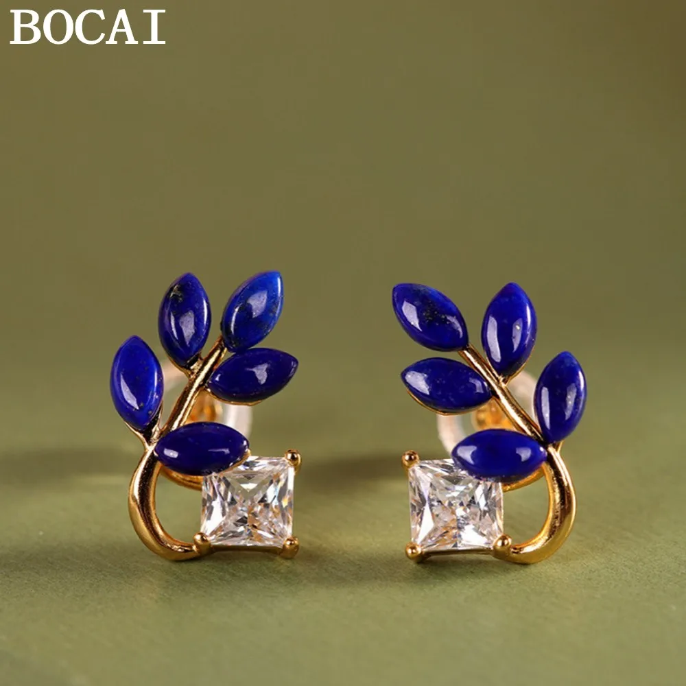 Серьги BOCAI NEW S925 из серебра с позолотой, с лазуритом, в форме листа, модные, элегантные, подарок для женщин
Серьги BOCAI NEW S925 из серебра с позолотой, с лазуритом, в форме листа, модные, элегантные, подарок для женщин