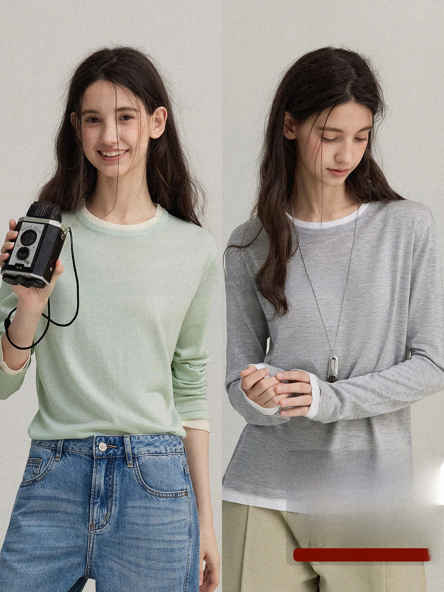 Soft Wool Blend Knitted round Ne Base irt Women's Faion Soft Cozy Long Sve Commute Sle Fake Two-Piece Design
Soft Wool Blend Knitted round Ne Base irt Women's Faion Soft Cozy Long Sve Commute Sle Fake Two-Piece Design